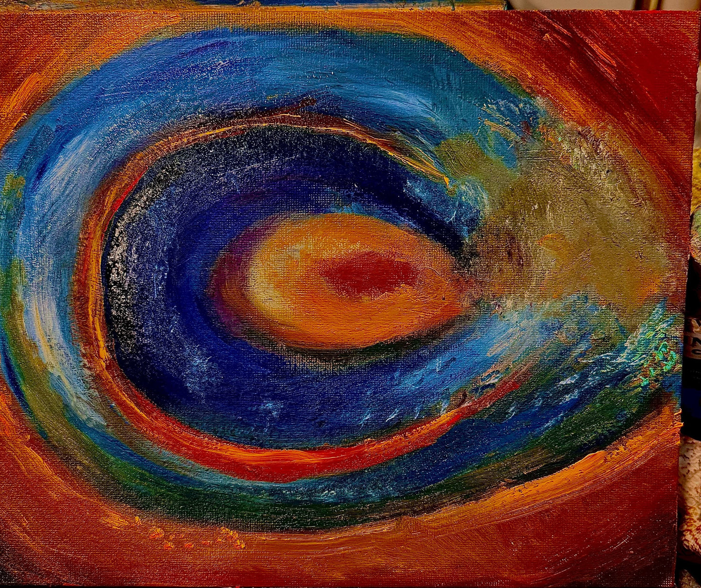 Golden Wave of Energy  Abstract Ocean Print